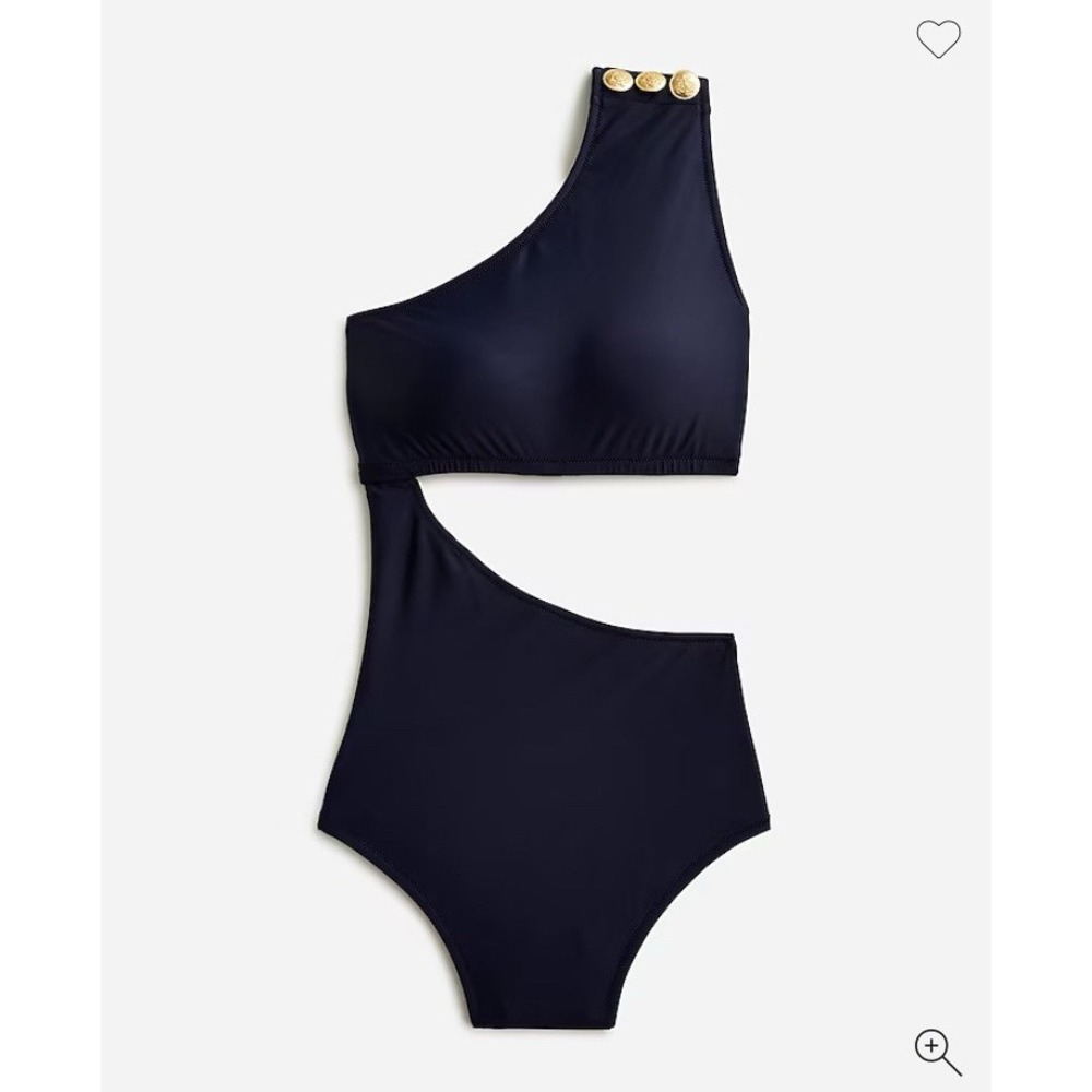NWT‎ J Crew Black One Piece Shoulder Swimsuit Women's Plus Size 24 Navy Blue